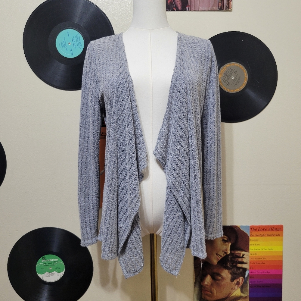 Charlotte Russe | Y2K Gray Draped Open Cardigan
